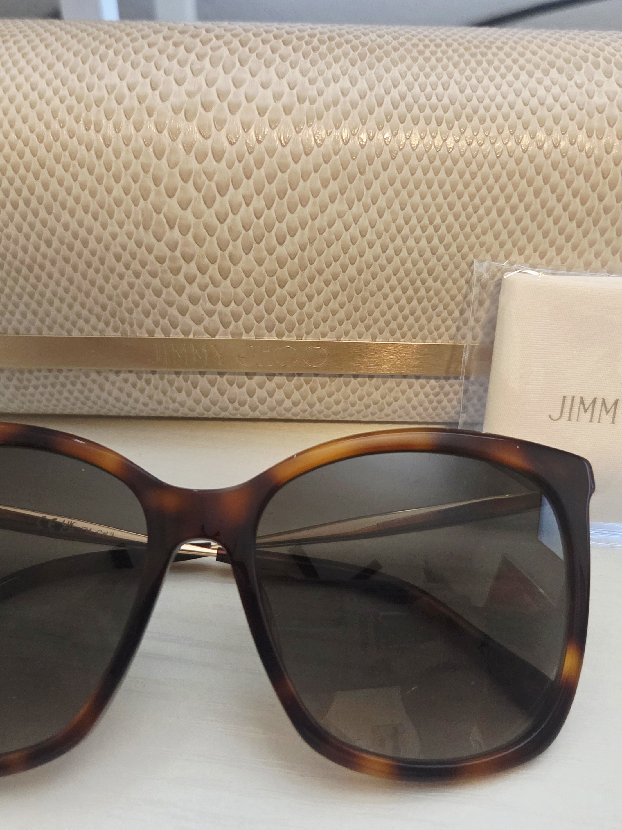 Jimmy Choo Tortoiseshell Frame Sunglasses With Dark Lenses